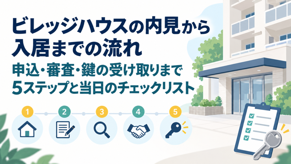 ビレッジハウスの内見から入居までの流れ｜申込・審査・鍵の受け取りまで5ステップと当日のチェックリスト