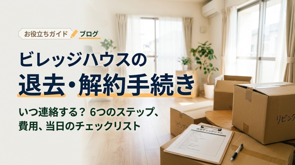 ビレッジハウスの解約・退去の流れ｜連絡はいつまで？6ステップと費用・立会い当日の持ち物チェックリスト