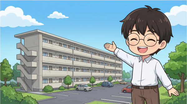 ビレッジハウスを紹介している男性